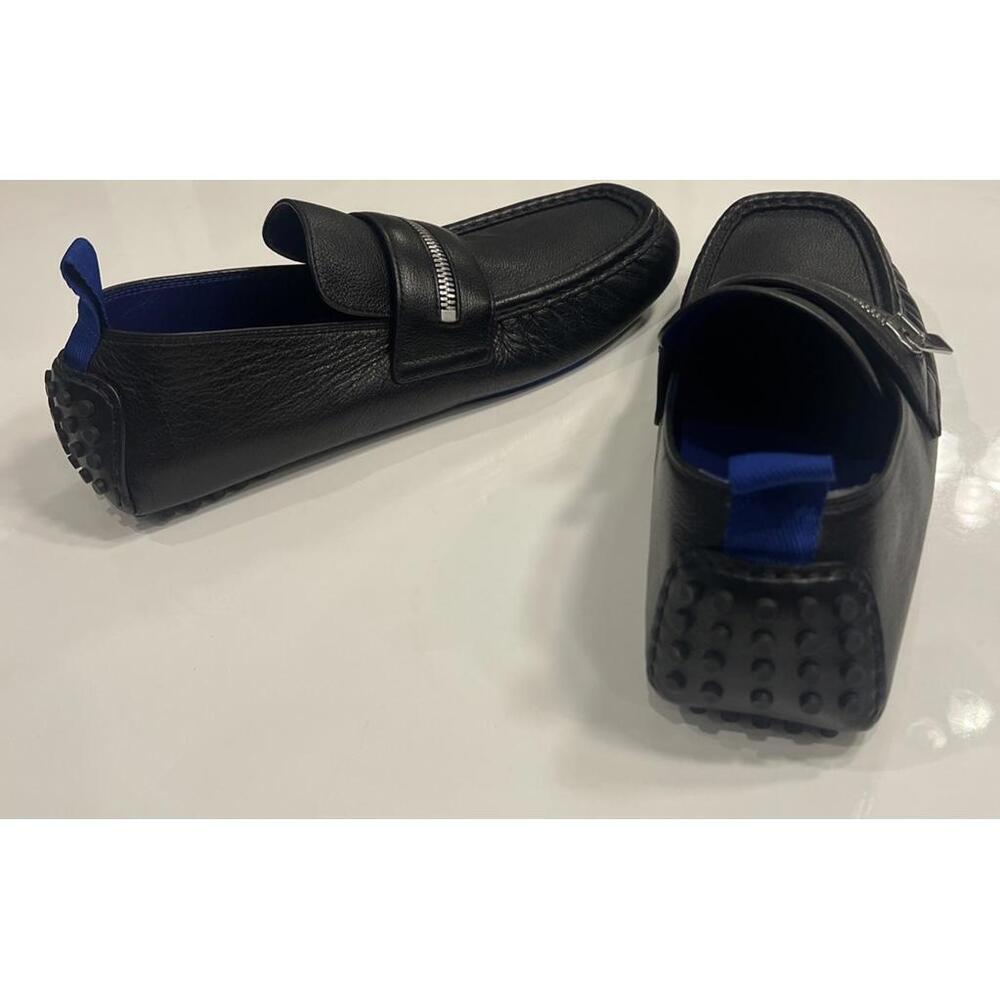 $890 Burberry Motor Low Leather Loafers Men's 44 Black B-Cut Zip Slip On - Picture 11 of 11